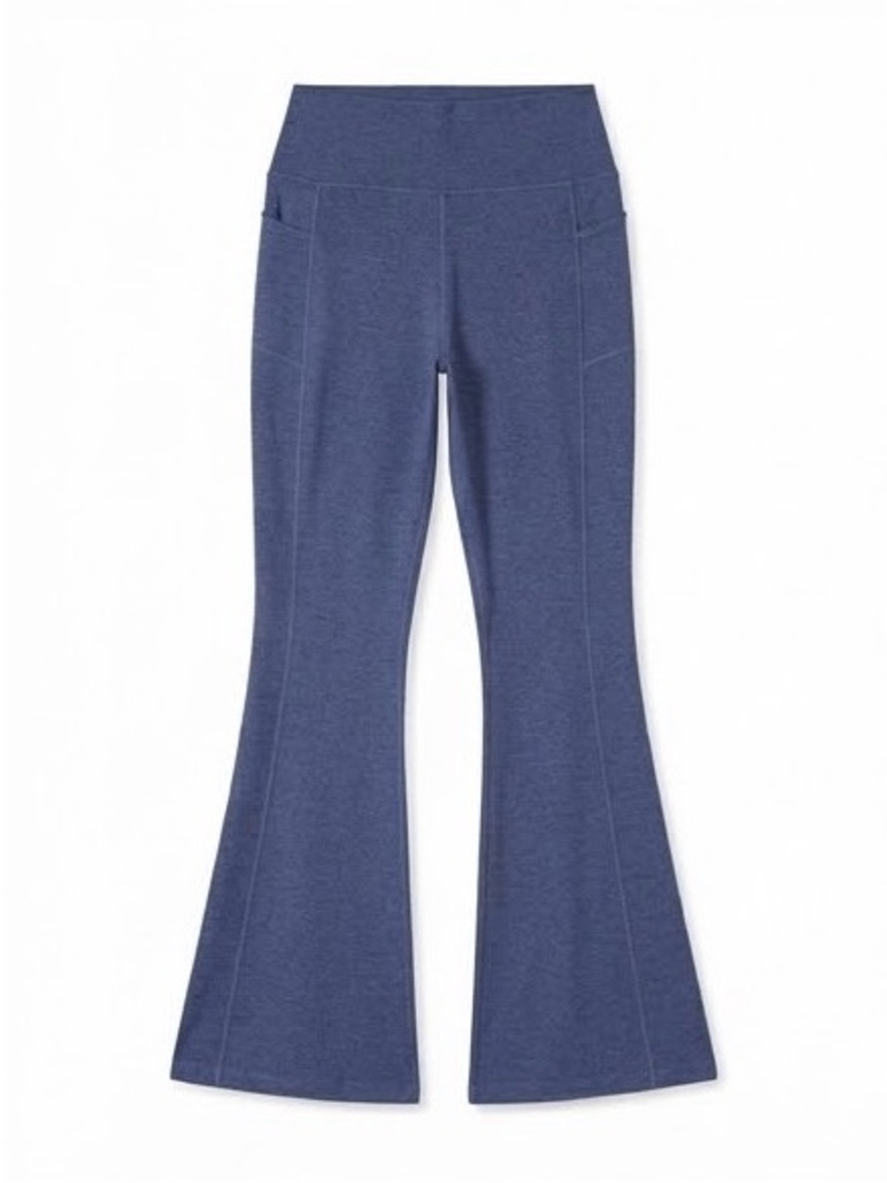 Kirkland Signature Blue Marled High Rise Flare Yoga Pants Pocket (Size L)